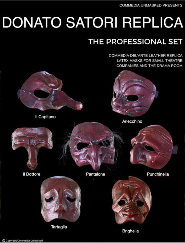 Donato Satori Commedia dell’Arte Latex Masks - Pro set of 7